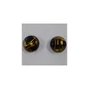 Disk 20 mm crna sa zlatnom sarom – Lampwork perle