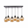 Aspa Viseća Lampa Black 6X40W E27 Brown Lampshade