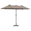 Vidaxl Vrtni dežnik Taupe 370 x 197 x 239 cm Poliester in aluminij