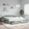 vidaXL Izvlečna dnevna postelja s predali svetlo siva 100x200 cm žamet