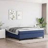 Vidaxl Box spring postelja z vzmetnico modra 180x200 cm blago