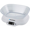 Blaupunkt Kuhinjska tehtnica Blaupunkt FKS501, bele barve, kapaciteta do 5 kg, natančnost 1 g, s posodo, 2 AAA bateriji vključeni.