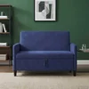 Vidaxl Sofa s shrambo 2-sedežni Policijska modra 122 x 78 x 87 cm