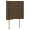Vidaxl Vzglavje z ušesi temno rjavo 83x16x118/128 cm blago