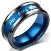 Prstan My King - črn / moder / 59 mm KP32101