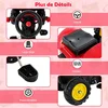 Costway 3-v-1 otroški traktor s 6 kolesi igralna lopata snemljiv priklopnik volan in rog rdeč