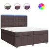 Vidaxl Box spring postelja z vzmetnico temno rjav 200x200 cm blago
