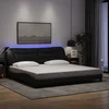 Okvir kreveta s LED-om bez madraca Hvar crni 200x200 cm od tkanine