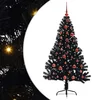 Umjetno predsvijetljeno božićno drvce Crna 150 cm PVC