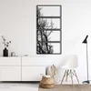 WallXpert metalni zidni ukras 5391, gole grane drveta u 4 vertikalno složena panela, 50 x 100 cm, crni