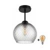 BRILAGI - LED plafonski luster R GLASS 1xE27/60W/230V prečnik 25 cm crna/dimljeno-siva