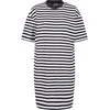 Womens striped dress oversized white/black