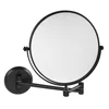 X-ROUND BLACK E kozmetično ogledalo s tečaji, premer. 200 mm, obojestransko, črno mat - Črna - 230x300x430 mm - Sapho - 24 - Medeninasti - Kozmetično ogledalo - Krožni - 230 - 300 - 430 - 14
