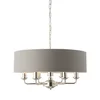 Endon 94373 - Luster na lancu HIGHCLERE 6xE14/40W/230V siva/sjajni hrom