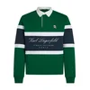 Karl Lagerfeld Majica Ikon marine/travnato zelena/bela