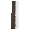 METOD/MAXIMERA Visoka omara+izvl kolona 1vr/4pr, bela/Sinarp rjava, 40x60x240 cm