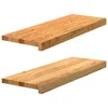 Prozorske klupice 2 kom svijetlosmeđe 70x25x2 cm masivne hrast