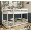 Drveni Dečiji Krevet Na Sprat Mini - Beli - 160*80 Cm