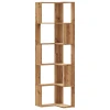 Kutni regal z knjige 5 razine artisian hrast 50x50x179cm drveni