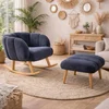ATELIER DEL SOFA Fotelja i tabure Lotus Anthracite