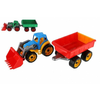 Teddies Traktor/nakladalnik/kopalnik z vlečno žlico, plastika, prosti tek 2 barvi v mreži