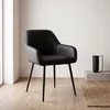 Stylife NIHAJNI STOL, kovina, usnje črna