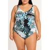 Plus size enodelne kopalke s potiskom, bele