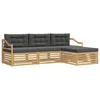 Set vanjskih sofa s jastukom 4 pcs Bijela i antracit Poliester