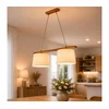 Luster na sajli AIDA 2xE27/15W/230V prečnik 35 cm hrast/krem
