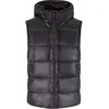 Mens quilted vest with hood Recycled black