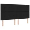 Vidaxl LED Box Spring Postelja z vzglavjem Črna 180 x 200 cm blago