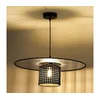 Duolla - Luster na sajli TOKYO RATTAN 1xE27/15W/230V, prečnik 50 cm, crna/srebrna