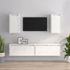Vidaxl vidaXL TV omarice, komplet 4 kosov, bele, masivni borov les