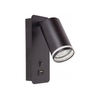 Zidno spot svetlo sa USB punjačem 1xGU10/35W/230V crno