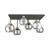 Plafonski luster NESSA 6xE27/60W/230V crni/zlatni/prozirni