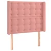 Vidaxl Vzglavje z ušesi roza 103x16x118/128 cm žamet