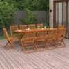 11-dijelni vrtni blagovaonski set 220x90x75 cm bagremovog drva