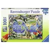 Ravensburger puzzle (slagalice) 100XXL- Mapa sveta sa životinjama RA10540