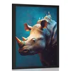 Plakat modro zlati nosorog - 60x90 no frame