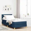 LED Box Spring Krevet s uzglavljem Plava 90 x 200 cm tkanina