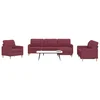 4-dijelni set sofa s tabureom crvena boja vina od tkanine