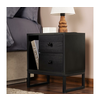 HANAH HOME Noćni stočić Glimmer Wood Black Black