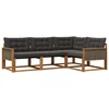Set vanjskih sofa s jastukom 4 pcs Prirodna i crna