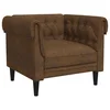 Vidaxl Fotelj chesterfield rjava tkanina