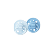 Dodie Set of 2 round natural rubber lollipops 0-6 months Blue/ Pastel Blue