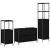 Set namještaja za kupaonicu 3 pcs Crni hrast Konstruirano drvo