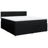 Vidaxl Box spring postelja z vzmetnico črna 180x200 cm blago
