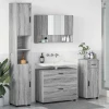 vidaXL Komplet pohištva za kopalnico s predalom 4 pcs Siva sonoma