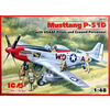 Mustang P-51D WWII Ameriški Lovec z USAAF Piloti in Servisnim osebjem