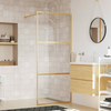 Stijenka za walk-in tuš s prozirnim staklom ESG zlatna 80x195cm